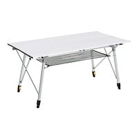 Outsunny Table de camping pliante 6 pers Pliable et compacte 4 pieds antidérapants + sécurité anti-pincement 120 x 70 x 58-73 cm aluminium