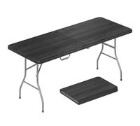 Outsunny Table Pliante en HDPE Table de Camping 180 x 74 x 74 cm Noir