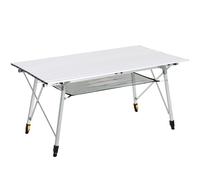Outsunny Table pliante aluminium - Camping 6 pers - Hauteur réglable, sac transport - Gris