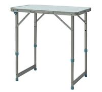 Outsunny Table Pliante Table de Camping Table de Jardin Hauteur réglable Aluminium MDF Blanc