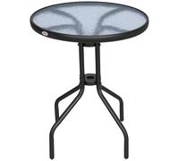 Outsunny Table Ronde Bistro de Jardin Extérieur Ø 60 x 70H cm Noir