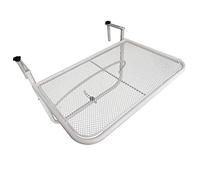 Outsunny Table Suspendue de Balcon à 3 hauteurs réglables en Hauteur en métal résistant aux intempéries 60 x 56,5 cm Blanc