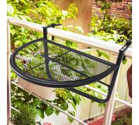 Outsunny Table Suspendue pour Balcon Hauteur Réglable 3 Niveaux Métal Époxy 60 x 45 x 50 cm Noir