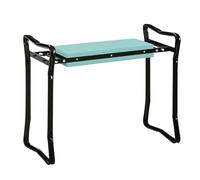 Outsunny Tabouret de Jardin Pliable Agenouilloir de Jardin Noir Vert | Siège Jardinage, Avec Coussin, Acier EVA, Banc de Jardinage
