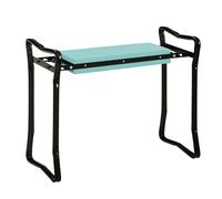 Outsunny Tabouret de Jardin Pliable agenouilloir de Jardin siège Jardinage avec Coussin Acier EVA Noir Vert