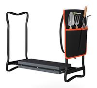 Outsunny Tabouret de Jardin Pliable avec Coussinet EVA Siège de Jardin avec Sac à Outils à la Taille Carga 150kg