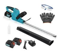 Outsunny Taille-haie électrique sans fil avec une longueur de coupe de 51 cm, moteur sans balais, 2 batteries, sans fil, métal, pour branches, arbustes, branches, bleu