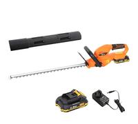 Outsunny Taille-haie sans fil de 50,8 cm, taille-haie électrique 18 V avec lame double action de 51 cm, batterie 2000 mAh et chargeur, poignée antidérapante pour branches de jardin, arbustes