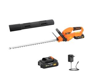 Outsunny Taille-Haies Électrique 100 W, Batterie 2,0 Ah, Lame 51 cm, Orange