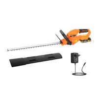Outsunny Taille-Haies Électrique 100 W, Lame 51 cm, Batterie 2,0 Ah et Chargeur, pour Branches, Arbustes et Brindilles, Orange