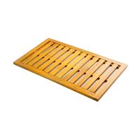 Outsunny Tapis de douche en bois d'acacia 91x51 cm Tapis antidérapant pour salle de bain, spa ou piscine naturel