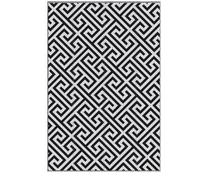Outsunny Tapis d'extérieur en Plastique avec Design Double Face - Tapis de Balcon imperméable - pour terrasse, Camping - Noir + Blanc - 152 x 243 cm