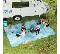 Tapis d'extérieur - Outsunny - réversible - résistant aux intempéries - PP - 274x182cm - bleu