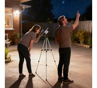 Outsunny Télescope astronomique 70 mm - 2 oculaires + adaptateur smartphone, 80 x 80 x 135 cm, blanc/noir