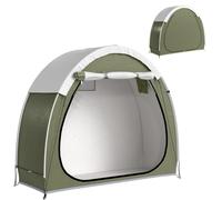Outsunny Tente à Vélo Abri de Vélo Portable pour 2 Vélos Imperméable Vert | Housse de Vélo d'Extérieur, avec Poche, Sac Transport, Tissu Oxford 210D, pour Vélos, Motos