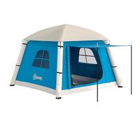 Outsunny Tente Camping Gonflable Pompe à Main Montage Facile Bleu Clair