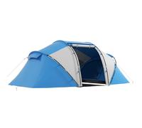 Outsunny Tente de Camping familiale 4-6 Personnes Tente dôme étanche légère, ventilée 2 cabines fenêtre Grande Porte Facile à Monter 4,3L x 2,4l x 1,7H m Bleu Blanc