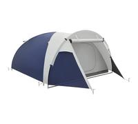 Tente de camping 3-4 pers. - 2 portes - dim. 3,2L x 2,4l x 1,3H m - sac transport inclus - bleu gris Bleu