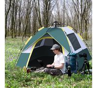 Outsunny Tente de camping 3 personnes automatique 3 saisons imperméable avec 3 fenêtres 205 x 195 x 135 cm vert olive | Aosom France