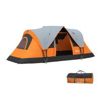 Outsunny Tente de camping dôme pour 5 à 6 personnes, abri de randonnée, protection UV 3000 mm, tente tunnel résistante à l'eau - Orange