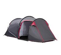 Tente de camping 2-3 personnes montage facile 3 portes fenêtres dim. 4,26L x 2,06l x 1,54H m fibre verre polyester PE gris Gris