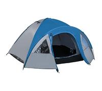 Outsunny Tente de Camping familiale 4-5 Personnes légère et étanche, dôme ventilé avec Double Portes et fenêtres, Facile à Monter, Fibre de Verre Polyester, dim. 3L x 2,50l x 1,30H m Bleu Marine