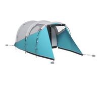 Tente De Camping Familiale 4-5 Personnes - Tente Tunnel 2 Portes Fenêtres - Dim. 4,6 X 2,6 X 1,9 M - Bleu Gris