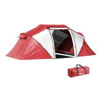 Outsunny Tente de Camping Familiale 4 per. 4,3x2,4x1,7m Gris Rouge