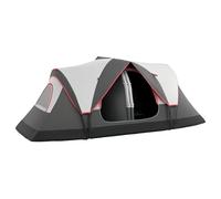 Outsunny Tente de Camping familiale 6-8 pers. Tente Tunnel 2 Chambres Double Toit légère ventilée Facile à Monter - moustiquaire et Sac de tranport Inclus - Fibre Verre Polyester Gris foncé