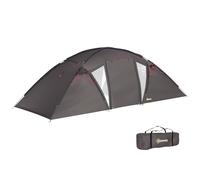 Outsunny Tente de Camping familiale pour 4-6 Personnes, Tente Tunnel imperméable 3000 mm avec 2 Portes, fenêtres, Sac de Transport, Tapis de Sol pour Camping Voyage randonnée Jardin, Noir