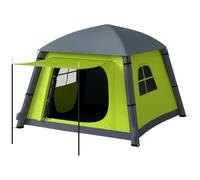 Outsunny Tente de camping gonflable avec pompe à main, installation facile pour 1/2 personne, taffetas 190T avec fenêtres en maille, portes et sac de transport