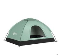 Tente Outsunny Tente de camping 2 personnes dim. 206L x 152l x 110H cm - portes zippée, poche rangement sac de transport inclus - fibre verre polyester Oxford vert
