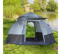 Outsunny Tente de camping pop-up 3-4 personnes oxford 210D, polyester 210T, fibre de verre, acier 2,6L x 2,6l x 1,5H m noir gris