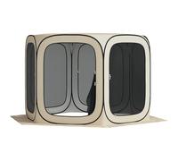 Outsunny Tente de camping pop-up pliable avec sac de transport, porte en maille, tonnelle familiale pour 6 personnes, camping, jardin, terrasse, 340 x 300 x 220 cm, kaki
