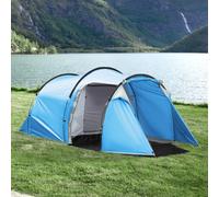 Outsunny Tente de Camping, Tente Instantanée pour 2-3 Personnes, Vestibule & Zone de Sommeil, Imperméable, 426 x 206 x 154 cm, Bleu clair