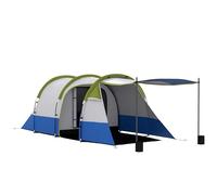 Outsunny Tente de Camping Tente Tunnel 2-3 Personnes avec Chambre à Coucher, Salon et Porche légère ventilée 3 Portes Sac de Transport Inclus 420 x 200 x 150 cm Blanc grisâtre