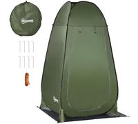 Outsunny Tente de douche pop-up pliable pour camping polyester 126x124x198 cm sac de transport vert