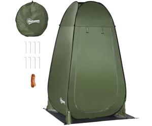 Outsunny Tente de Douche de Camping Pop Up Sac 126L x 124l x 198H cm Vert | Pliable, Polyester