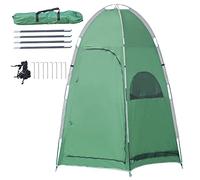 Outsunny Tente de douche pour la plage et le camping extérieur avec entrée à fermeture éclair, sac de transport et pochette de rangement, 122x122x213cm, vert