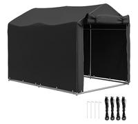 Outsunny Tente de garage, imperméable, avec porte enroulable, protection contre les UV, abri à outils, abri à outils, abri à outils, garage à vélo, terrasse, jardin, 220 x 157 x 165 cm, noir