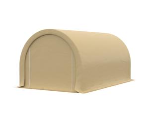 Outsunny Tente de garage résistant à l'eau protection UV UPF 30 + parois latéraux amovibles 5 x 3 m beige