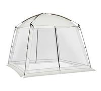 Outsunny Tente de jardin 3 x 3 m Tonnelle pour 6 à 8 personnes avec 4 moustiquaires et 2 portes Protection UV50+ Comprend un sac de transport pour terrasse patio extérieur blanc