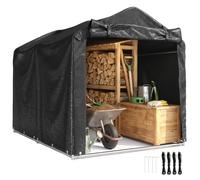 Outsunny Tente de Jardin étanche 2,2 x 1,6 m pour vélo, Noir | Anti-UV, porte à fermeture éclair enroulable, galvanisé, abri de stockage extérieur, pour vélo, moto, outils de jardin