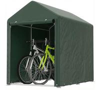 Outsunny Tente de Jardin extérieure pour Outils et vélos 1,2 x 1,8 x 1,65 m, abri extérieur avec 2 pièces, Porte Enroulable avec Fermeture éclair, imperméable et Anti-UV, Garage Portable, Vert