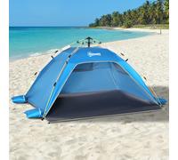 Outsunny Tente de plage pop up abris de plage portable pour 2 personnes facile à installer anti UV 220 x 173 x 120 cm bleu ciel