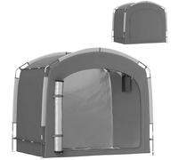 Tente de vélo - Outsunny - portable - pour 3-4 vélos - avec 2 poches latérales - 205 x 140 x 188 cm - gris foncé
