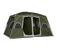 Outsunny Tente familiale 4-8 Personnes avec 2 Chambres Grande Tente de Camping avec 2 Poches et fenêtres en Maille imperméable 400x275x210 cm Vert