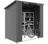 Outsunny Tente Garage 1.9x1.2m imperméable Toit Pente fenêtre Gris foncé | Porte à fermeture éclair enroulable, cadre métal renforcé, anti-UV, tente garage, stockage, pâturage