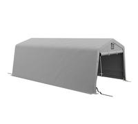 Outsunny Tente garage carport 6,2 x 3,3 x 2,4 m, 2 aérations et 1 porte, acier galvanisé robuste PE haute densité 150 g/m² imperméable anti-UV, gris clair GRIS