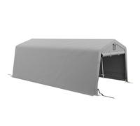 Outsunny Tente Garage carport dim. 6,2L x 3,3l x 2,4H m Acier galvanisé Robuste PE Haute densité 150 g/m² imperméable Anti-UV, 1 Porte Gris Clair et 2 aérations